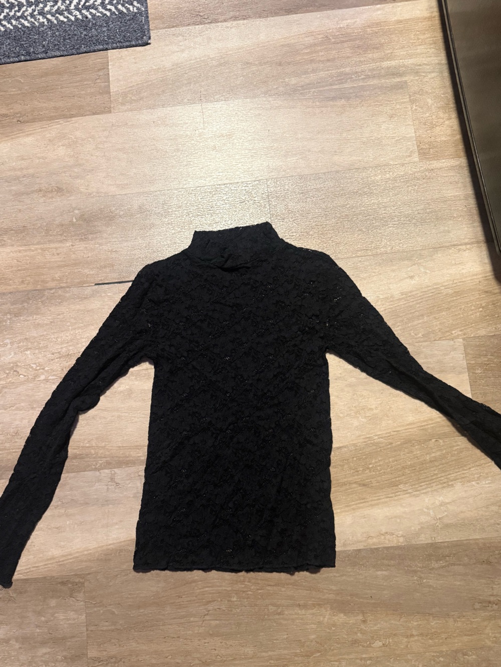 Yoki Black Lace Turtleneck Sweater